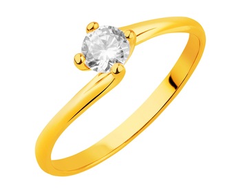 8ct Yellow Gold Ring with Cubic Zirconia
