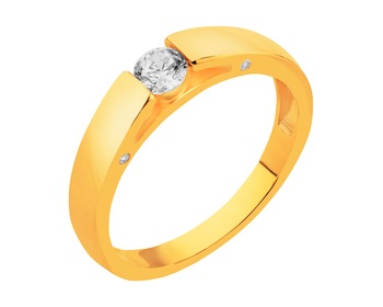 8ct Yellow Gold Ring with Cubic Zirconia