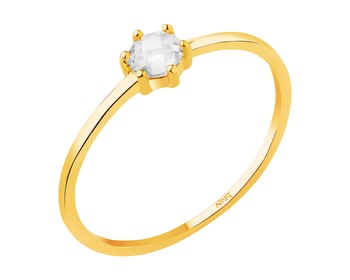 14 K Yellow Gold Ring with Cubic Zirconia