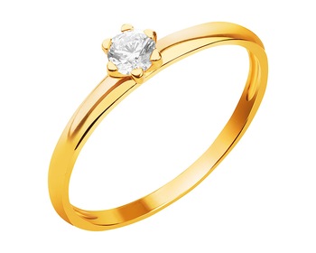 8 K Yellow Gold Ring with Cubic Zirconia