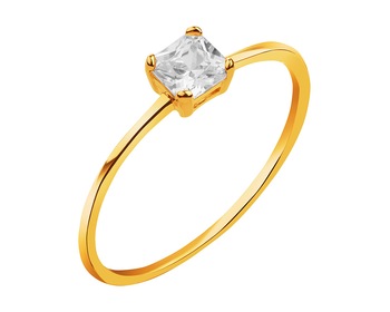8 K Yellow Gold Ring with Cubic Zirconia