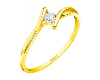 8 K Yellow Gold Ring with Cubic Zirconia