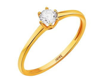 14 K Yellow Gold Ring with Cubic Zirconia