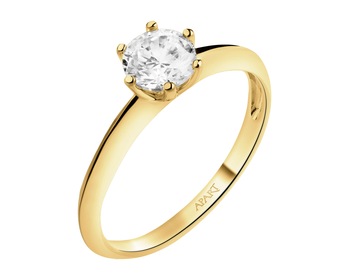 8 K Yellow Gold Ring with Cubic Zirconia