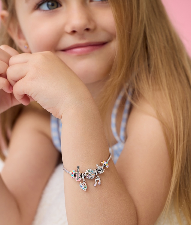 silver bracelet with beads
