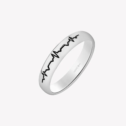A ring made of precious metal - Heartbeat Sign