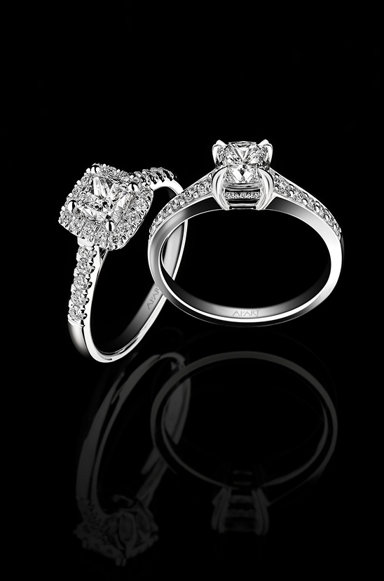 White gold ring with diamonds