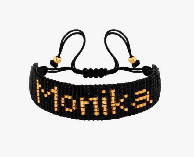 Bracelet with elements of yellow gold and Miyuki - Monika