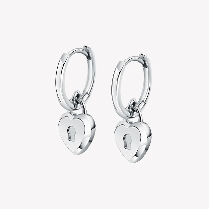 Stainless steel heart earrings, Karl Lagerfeld
