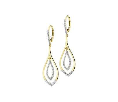 Yellow gold earrings with diamonds
