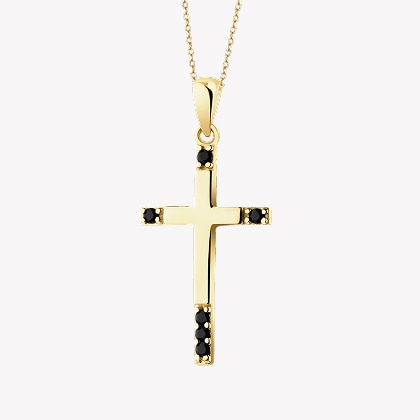 Gold cross-shaped pendant