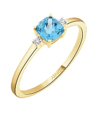 9 K Rhodium-Plated Yellow Gold Ring