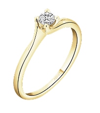 14 K Yellow Gold Ring with Diamond