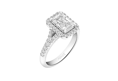 White gold ring with diamonds