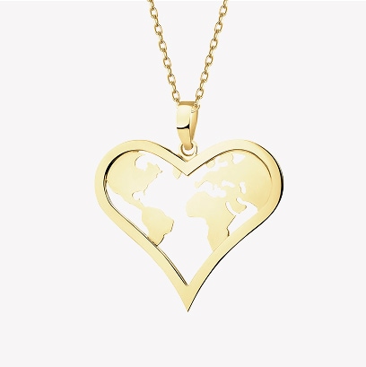 Gold necklace with pendant - Travel