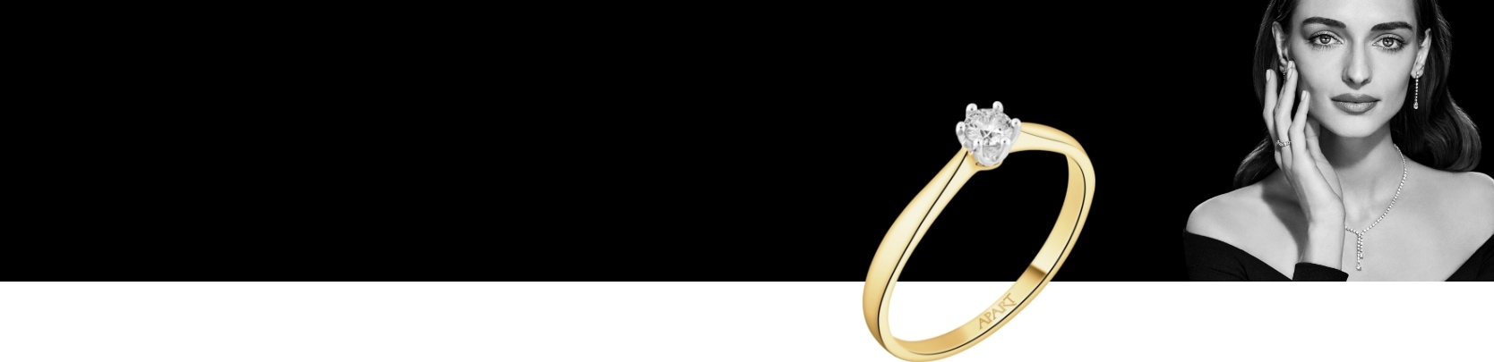 Model Daga Ziober and a ring with one diamond