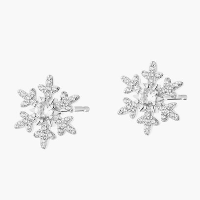 Rhodium Plated Silver Earrings with Cubic Zirconia