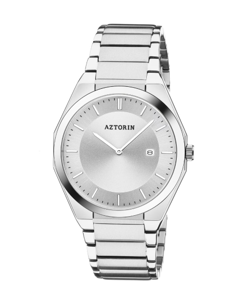 Silver men's watch by Aztorin